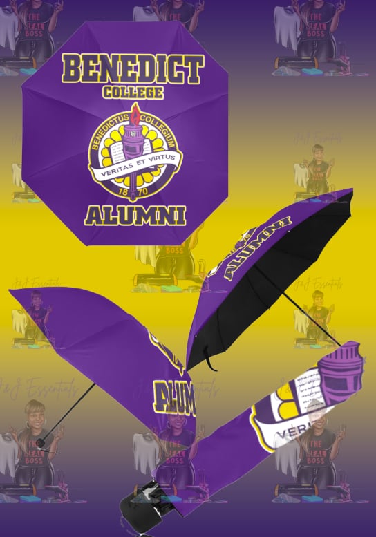 college logo patio umbrellas Benedict College Alumni Umbrella – J&J Essentials