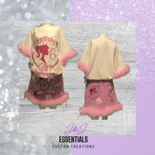 Custom Kids Birthday Junk Skirt Set – Personalized Themed Outfit (Any Theme)